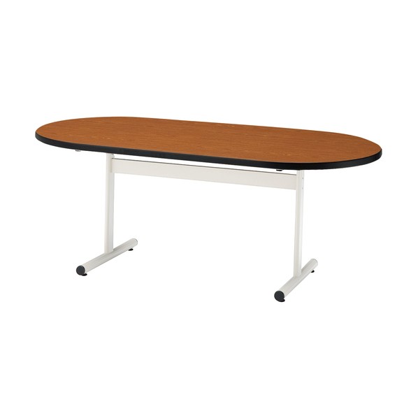 ※法人専用品※藤沢工業 ミーティングテーブル TT-TW 楕円型 1500×750 チーク TT-TW1575R-T 1点