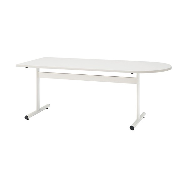 ※法人専用品※藤沢工業 ミーティングテーブル TT-TW 半楕円型 1800&times;900 ホワイト TT-TW1890U-WH 1点｜DIY FACTORY ONLINE SHOP