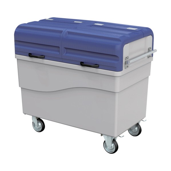 カイスイマレン カートペール CPE700（折れフタ仕様） 本体寸法(mm):幅1260×奥行739×高さ1105 (本体):ライトグレー (蓋):ブルー CPE700 1台