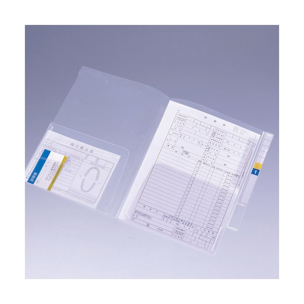 LIHIT LAB. カルテフォルダー(フラップ付)ダブル(縦型) HK2006 100枚｜DIY FACTORY ONLINE SHOP