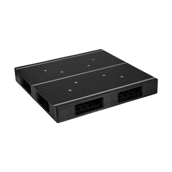プラスチックパレットAZFR-1111FE-RR 両面四方差し 黒 AZFR-1111FE-RR 1点