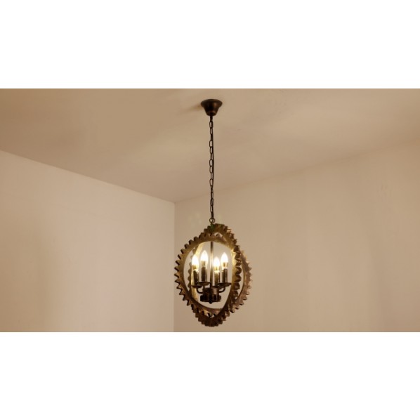 エムアンドエイ 吊ランプ 歯車枠4灯 水道用フレキパイプ XS170839 1台｜DIY FACTORY ONLINE SHOP