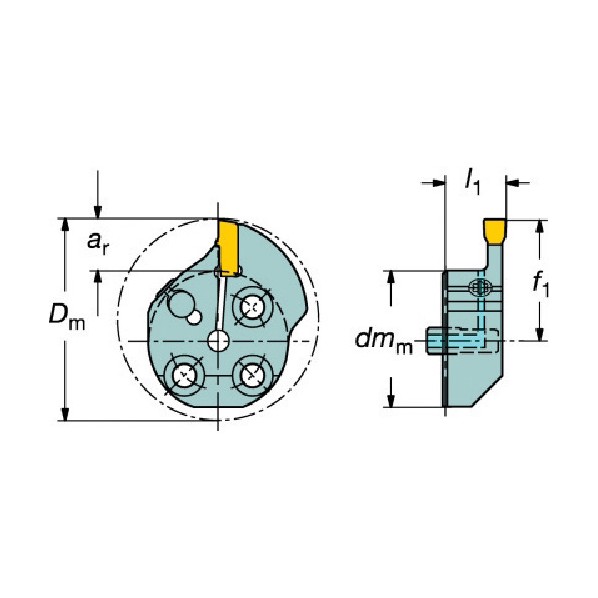 サンドビック コロターンＳＬＴ&minus;ＭａｘＱ&minus;カット用カッティングヘッド 570-32L151.21-30-30 1｜DIY FACTORY ONLINE SHOP