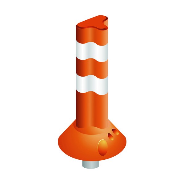 ※法人専用品※グリーンクロス ポストフレックス 一本脚タイプ PF-Q400 オレンジ 6300003978 1点