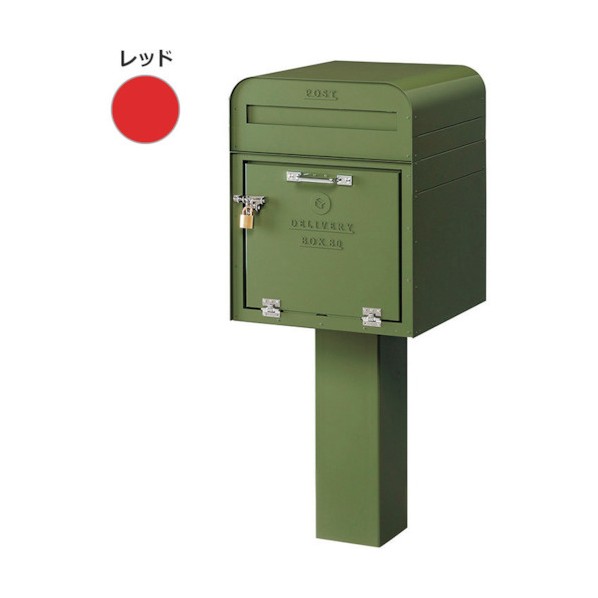取り替えっこ DEPO 郵便うけ+宅配BOX80 赤いことDP-81-DPE 6300031379 1台