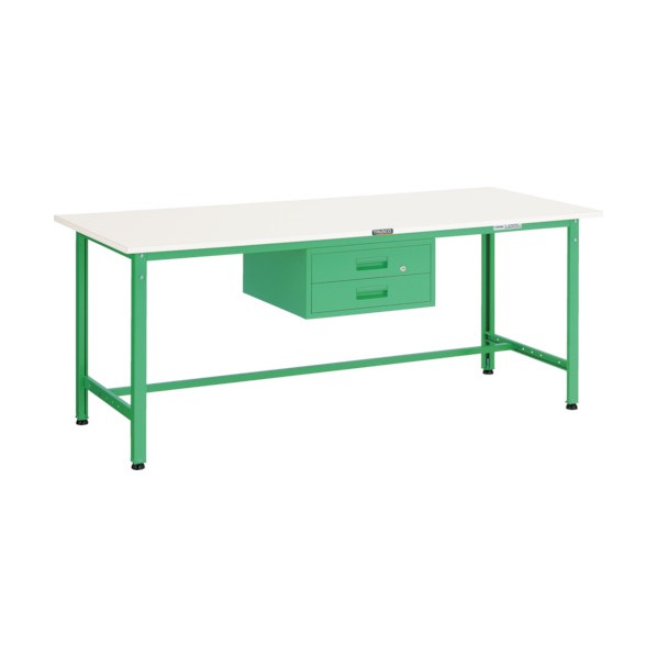 ※法人専用品※トラスコ AE型御役目台 1500X750XH740 2段引出付 YG色 AE-1500F2 YG 1台