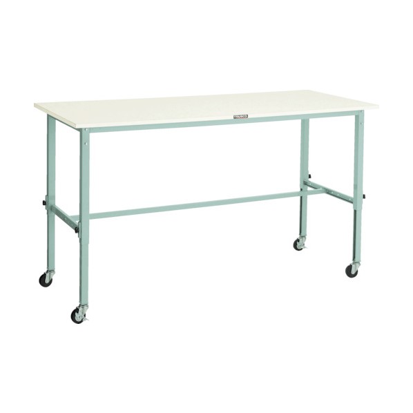 ※法人専用品※トラスコ AEM型高さ調整作業台 1800X600 75φ車輪付 W色 AEM-1860C75 W 1