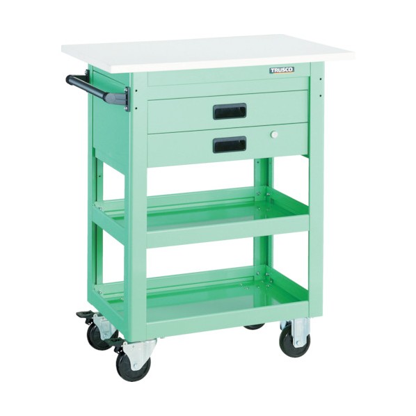 トラスコ ツールワゴン ドルフィン 天板付 750X500 2段引出 YG DLWS-963TX-YG 1｜DIY FACTORY ONLINE SHOP