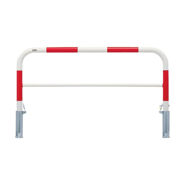 ※法人専用品※サンポール アーチ 車止め 差込式カギ付(スチール) 赤白 FAH-7SK15-650(RW) 1｜DIY FACTORY ONLINE SHOP