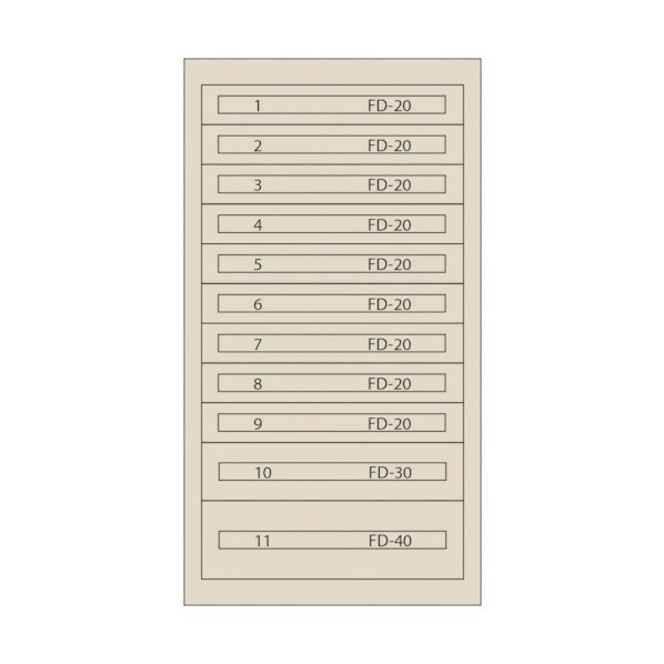 ムラテックKDS ファインキャビネット(ペンキ塗り色:象牙色) FC-250V-IV 1点【2506DFD_3】