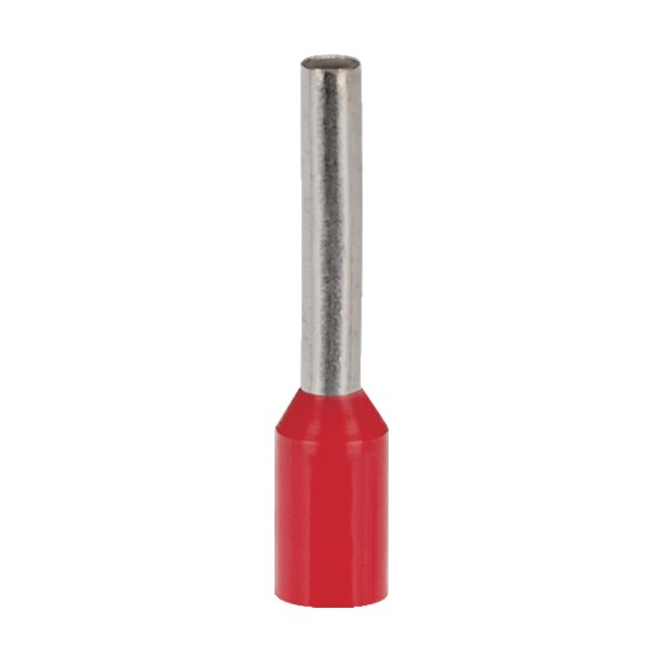 パンドウイット 絶縁付フェルール端子(SingleWire DIN規格)AWG8 100本入 27mm 赤 FSD83-18-C 100個