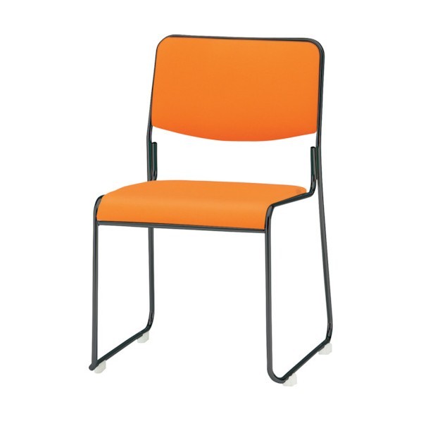 ※法人専用品※藤沢工業 ミーティングチェア 塗装脚 オレンジ FSC-15T OR 1点