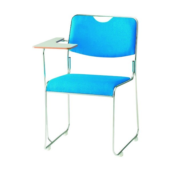※法人専用品※藤沢工業 ミーティングチェア ステンレス脚テーブル付 クリアブルー FSC-25ST CBL 1点