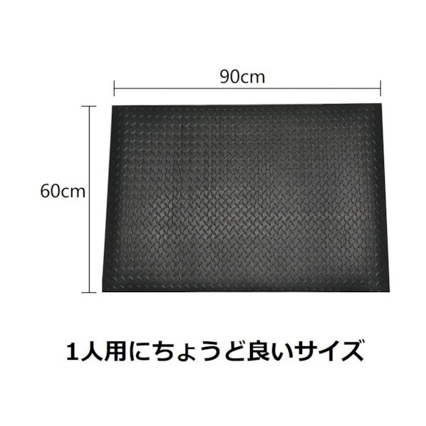 セーフラン安全用品 疲労軽減マット 60×90cm 黒 J2286 1点