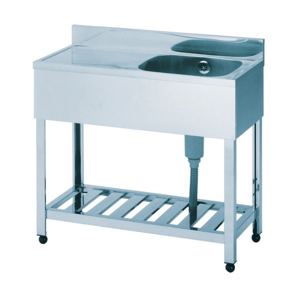 ※法人専用品※東製作所 一槽水切シンク左水槽７５０×４５０×８００ KPM1-750L 1