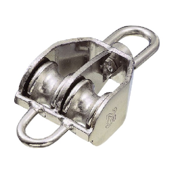 水本機械 水本　ステンレス　豆ブロック２車ベケ付　参考使用荷重２４０ｋｇｆ 153 x 54 x 56 mm MBK-50W 1