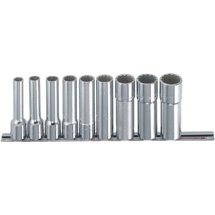 水戸工機 1/2ソケットレンチセットディープホルダーSinch9一こま10点 250 x 150 x 20 粍 RS410L 1Ｓ 花・ガーデン・DIY-締付工具-DIY・工具