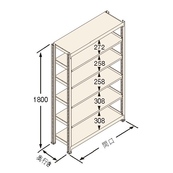 中量ラック Jタイプ500KG GSN-J1818D6D 1台|DIY FACTORY ONLINE SHOP