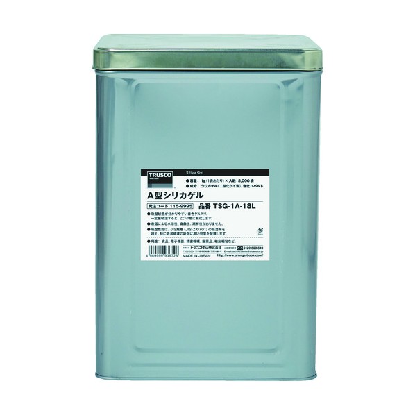 トラスコ A型シリカゲル 10g 800個入 コバルト入 1斗缶 TSG-10A-18L 800台 6,303円