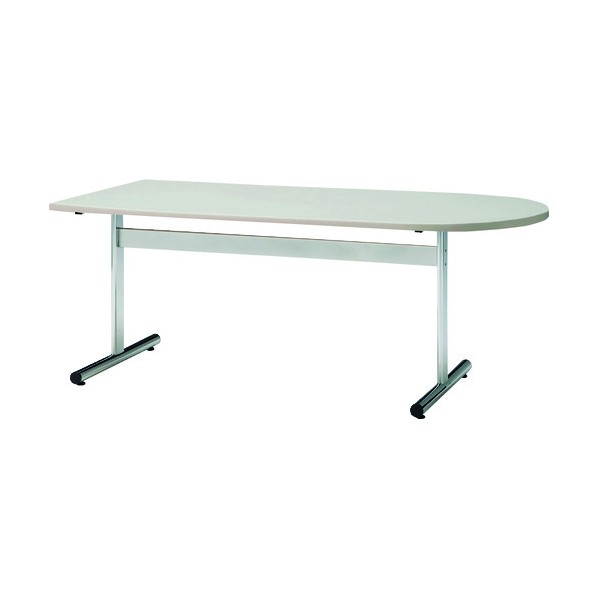 ※法人専用品※藤沢工業 ミーティングテーブル 半楕円型 1500X750 ニューグレー TT-1575US NG 1点