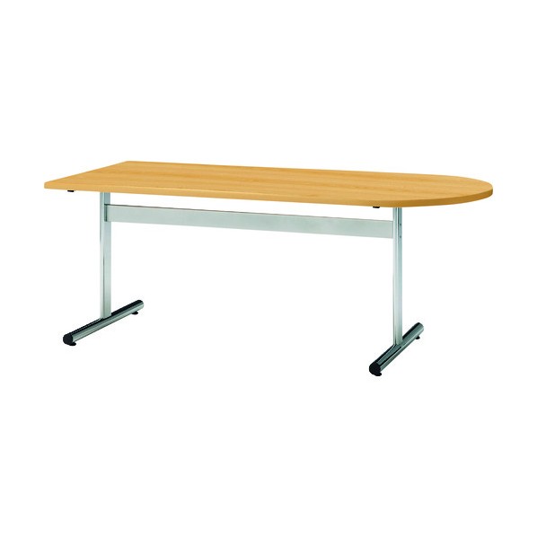 ※法人専用品※藤沢工業 ミーティングテーブル 半楕円型 1800X750 メープル TT-1875US MP 1点