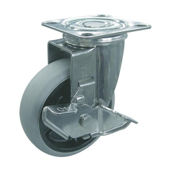 トラスコ ナイロンホイールウレタンキャスターステン金具自在Ｓ付Φ２００ TYSGUJ-200S 1点｜DIY FACTORY ONLINE SHOP