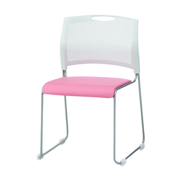 ※法人専用品※藤沢工業 TOKIO スタッキングチェア NSW－T10L レザー パステルピンク NSW-T10L-PP 1個