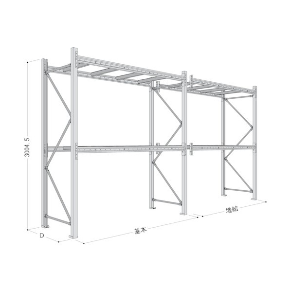※法人専用品※日本ファイリング パレットラック1ton用単体 P6-30X25A11-2 1|DIY FACTORY ONLINE SHOP