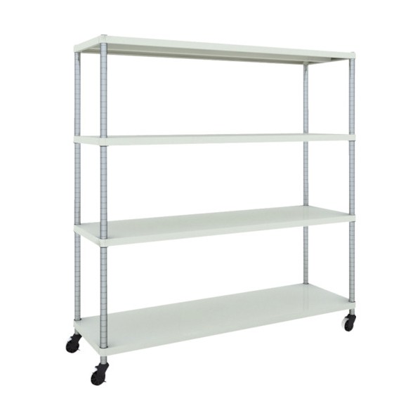 トラスコ(TRUSCO) フェニックスラック(ウレタン車輪付) 150kgタイプ 高さ1631mm ホワイト PER-5544-U125-W 1点