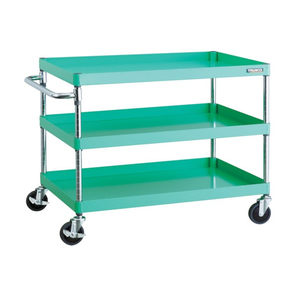 トラスコ(TRUSCO) フェニックスワゴン 900X600XH740 3段 YG色 PEW-793-YG|DIY FACTORY ONLINE SHOP