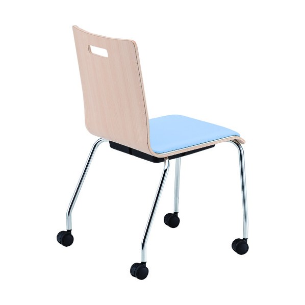 ※法人専用品※藤沢工業 リフレッシュチェア PM-K60MPL-NA ライトブルー(レザー) PM-K60MPL-NA-LBL 1点