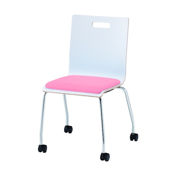※法人専用品※藤沢工業 リフレッシュチェア PM-K60MPL-WH パステルピンク(レザー) PM-K60MPL-WH-PP 1点
