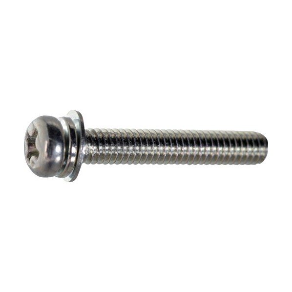 トラスコ ナベ頭組込ねじ 三価クロメート(白)P=4 M2 × 3 4300本入 S013-0203 1点|DIY FACTORY ONLINE SHOP