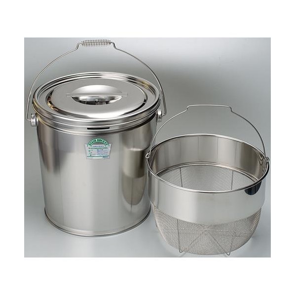 φ300x345mm/18L 取手付タンク(カゴ付/ステンレス製) EA508SF-32 1個【2506DFD_3】