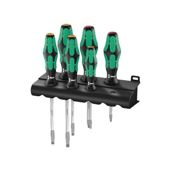 6本組 [+ -]ドライバー(手元六角/ホルダー付) EA560WD-605 1セット【2506DFD_3】