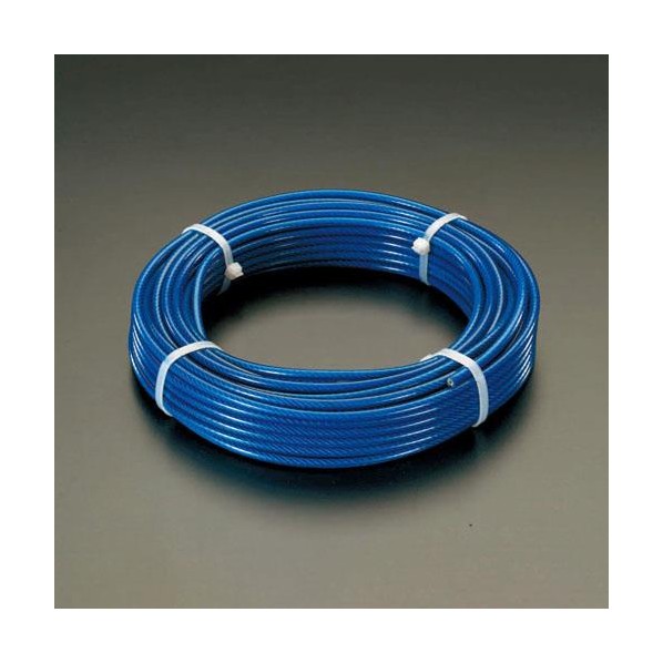 8/10mmx 30m/6x24 ワイヤーロープ(スチール製･PVCコート) EA628SM-73 1本【2506DFD_3】