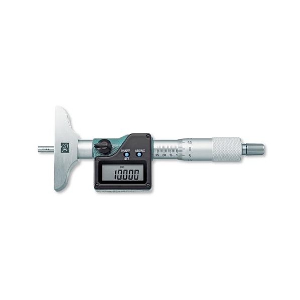 0-25mm/ 63mm デプスマイクロメーター(デジタル) EA725FE-5A 1個【2506DFD_3】|DIY FACTORY ONLINE SHOP