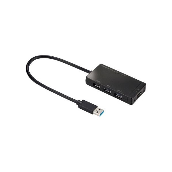 ※法人専用品※エスコ [USB3.2 Gen1] 3ポートハブ(HDMIポート搭載) EA764BY-165 1個【2506DFD_3】