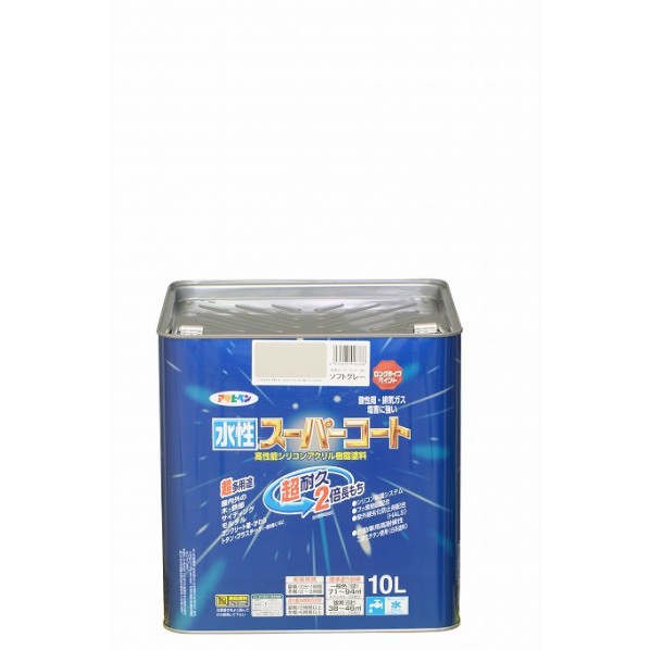 アサヒペン 水性スーパーコート 10L ソフトグレー 1点