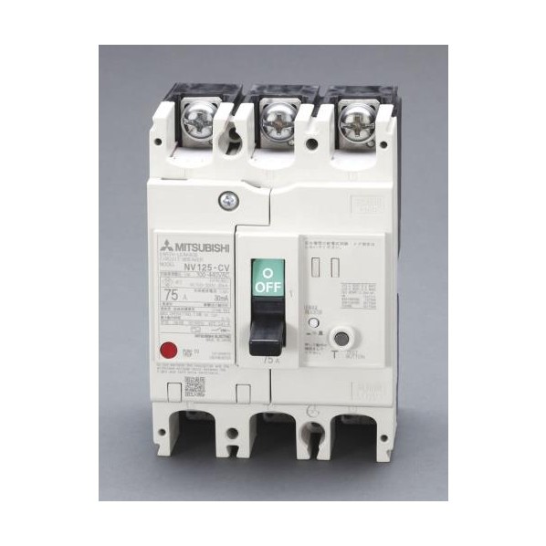 エスコ AC100-440V/125A/3極漏電遮断器(フレーム125) 90&times;130&times;90mm EA940MN-49【2506DFD_3】｜DIY FACTORY ONLINE SHOP