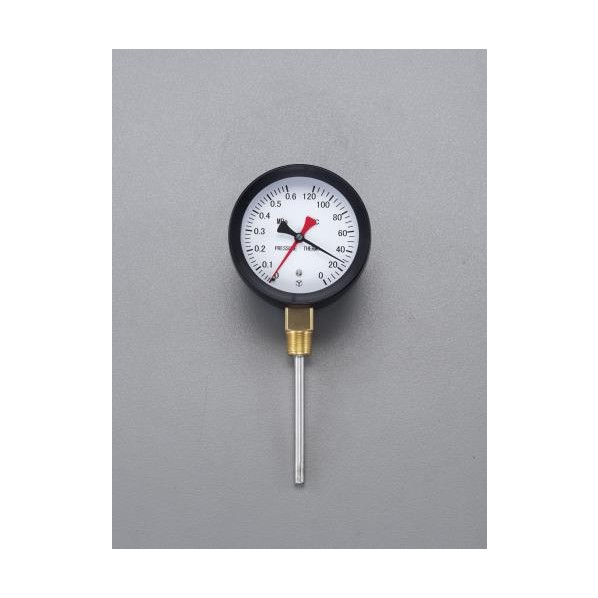 エスコ 0-120℃/0-0.6MPa/直径88mm水高計(立型) EA729PA-12【2506DFD_3】｜DIY FACTORY ONLINE SHOP