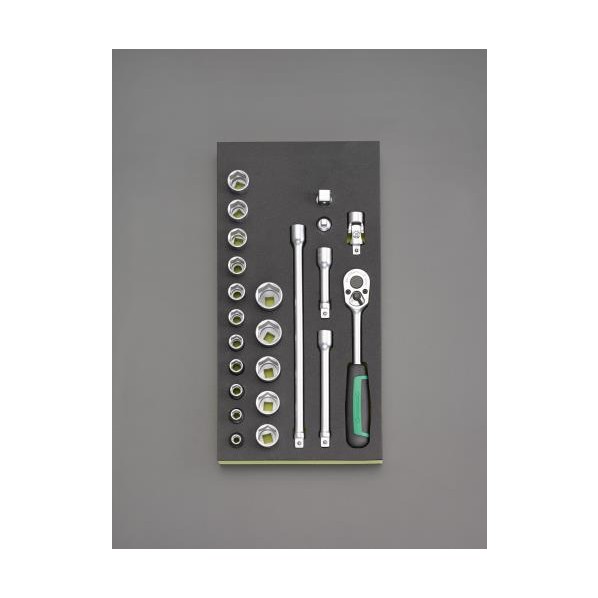 エスコ(esco) 3/8インチsq ソケットレンチセット ソケットレンチセット EA612TA-16 1個【2506DFD_3】