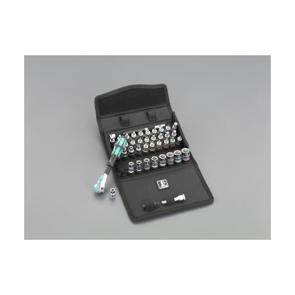 エスコ ソケットレンチセット(ホールド機能付) 1/4inDR/42点 EA617AH-213 1個【2506DFD_3】