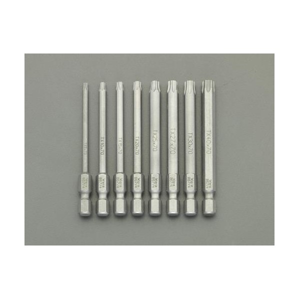 エスコ 8本組/T 8-T40 [Torx]ドライバービット EA611GM-0 1個【2506DFD_3】｜DIY FACTORY ONLINE SHOP