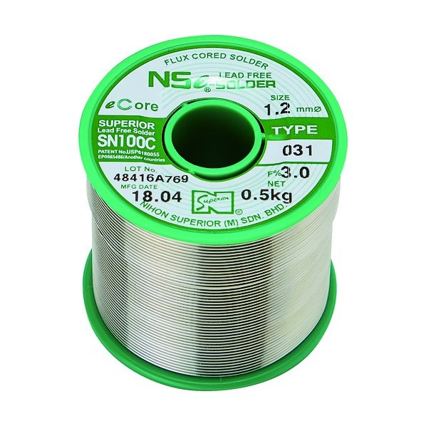 日本スペリア 汎用鉛無償性やに入りはんだ SN100C-031 1.6粍 SN100C-031-16 1点×10巻