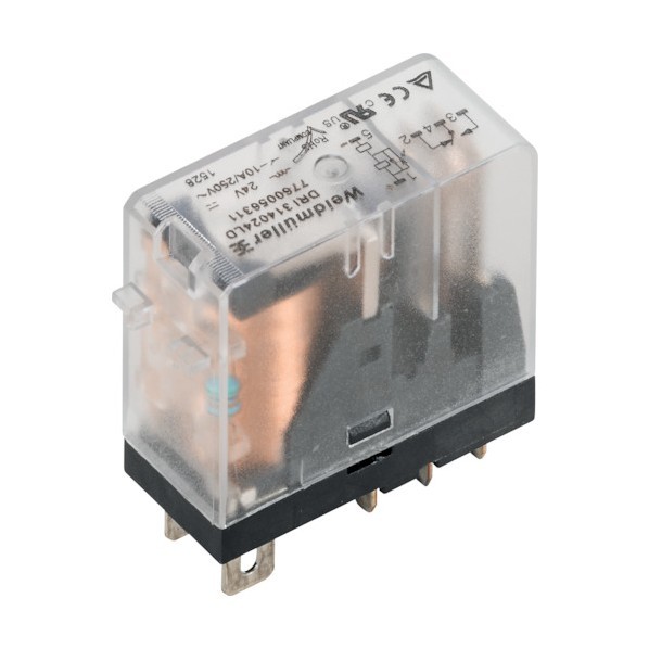 日本ワイドミュラー リレー DRIシリーズ DC24V駆動 10A C接点 極数1 LED、フリーホイールダイオード付き 7760056311 1個&times;20個｜DIY FACTORY ONLINE SHOP