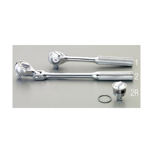エスコ ラチェットハンドル(首商い口) 3/8Sq×178粍 EA618WE-2 1個【2506DFD_3】