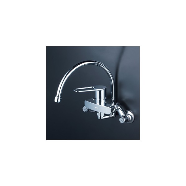 KVK シングルレバー式混合栓 スワン型パイプ付 MSK110KRGT 1個