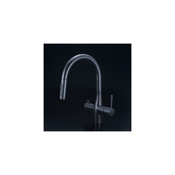 KVK 浄水器付グースネックシングルレバー式混合栓 マットブラック KM6081SCVECM5 1個