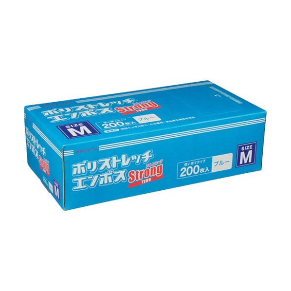 折兼 ポリストレッチエンボスストロングM 青 654637 1点 x 4000枚